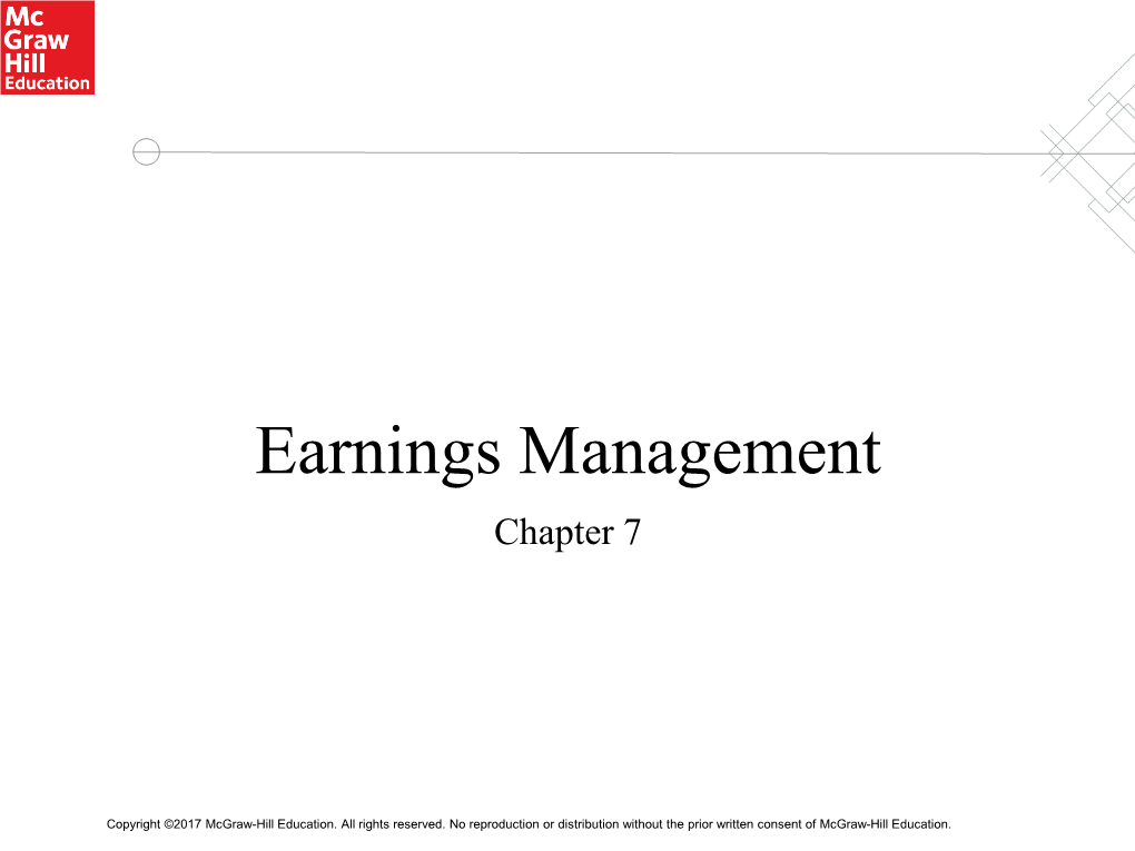 Earnings Management Chapter 7