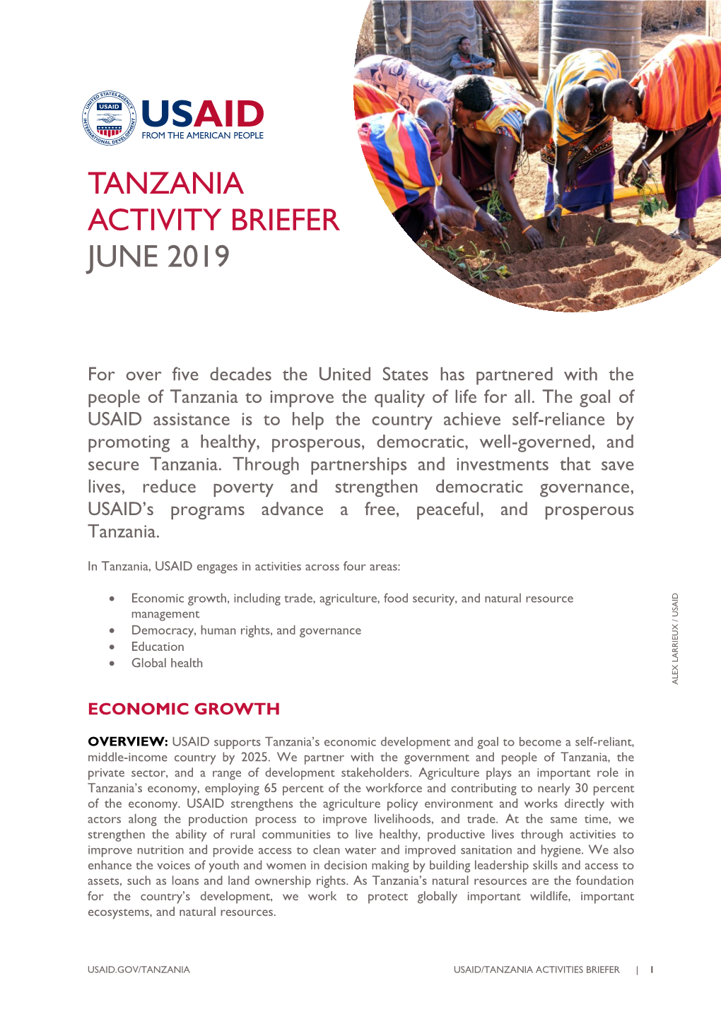 Tanzania Activity Briefer June 2019