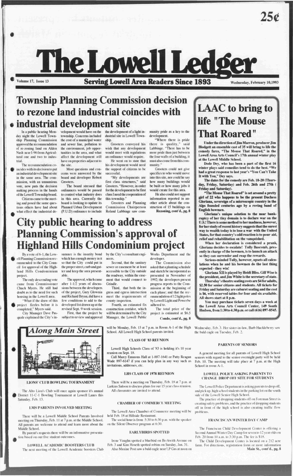 Township Planning Commission Decision to Rezone Land Industrial Coincides with Industrial Development Site City Public Hearing T