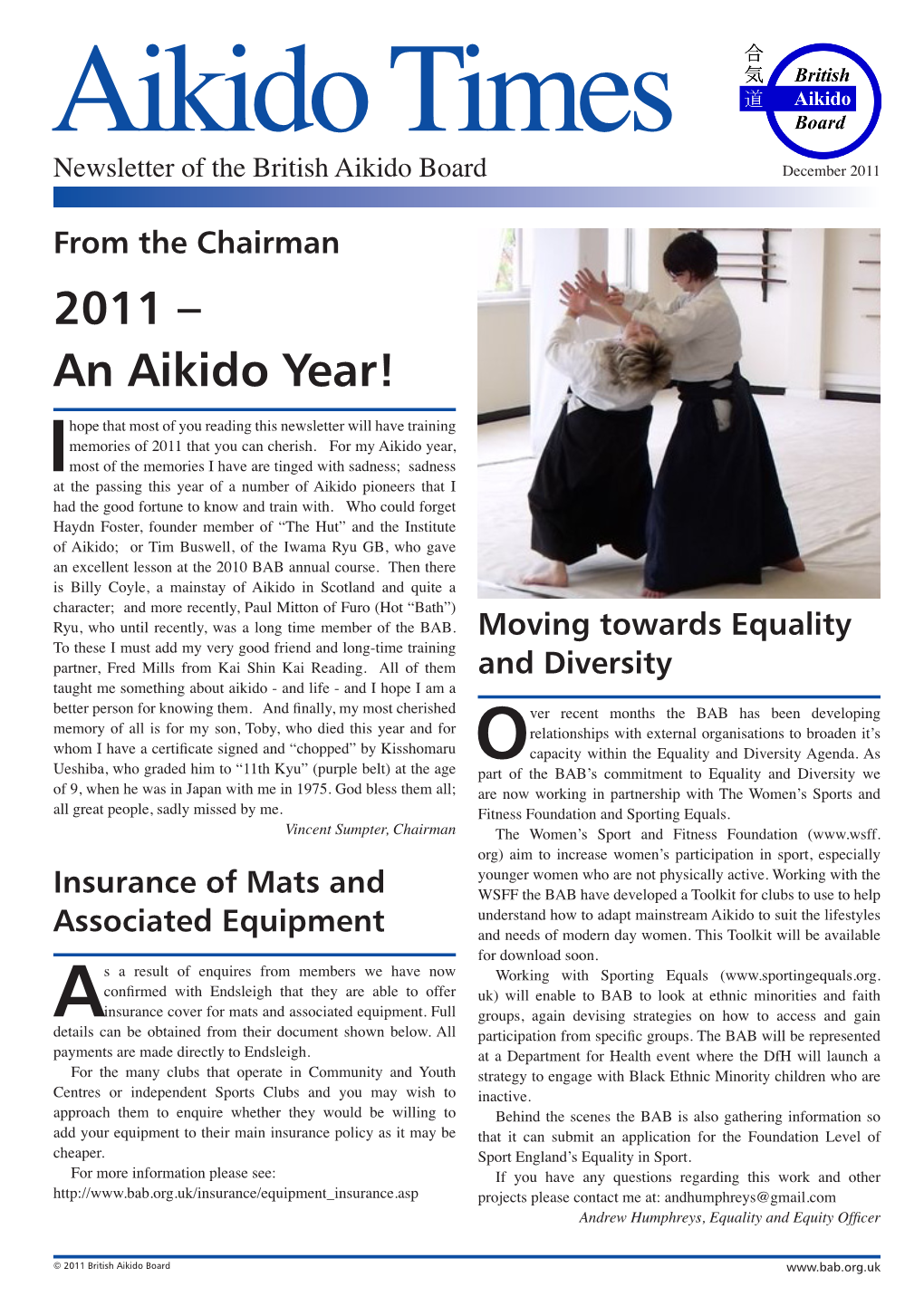 BAB December 2011 Newsletter