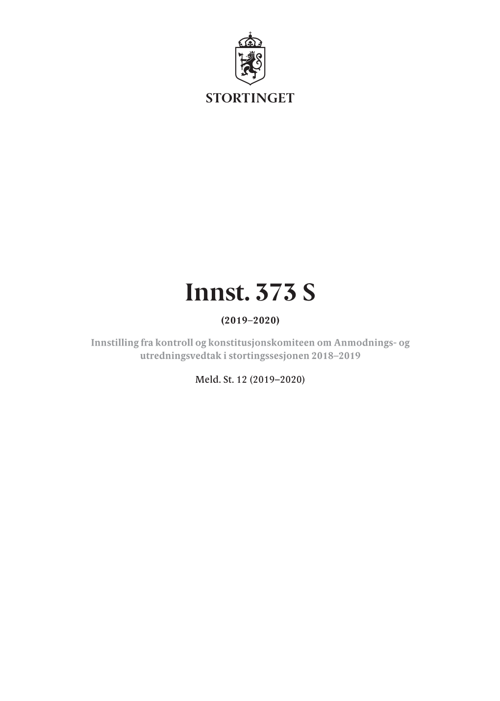 Innst. 373 S (2019–2020)