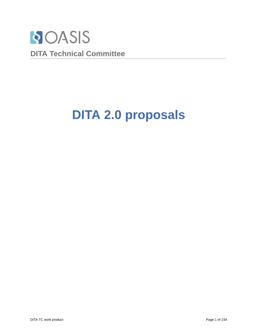 DITA 2.0 Proposals