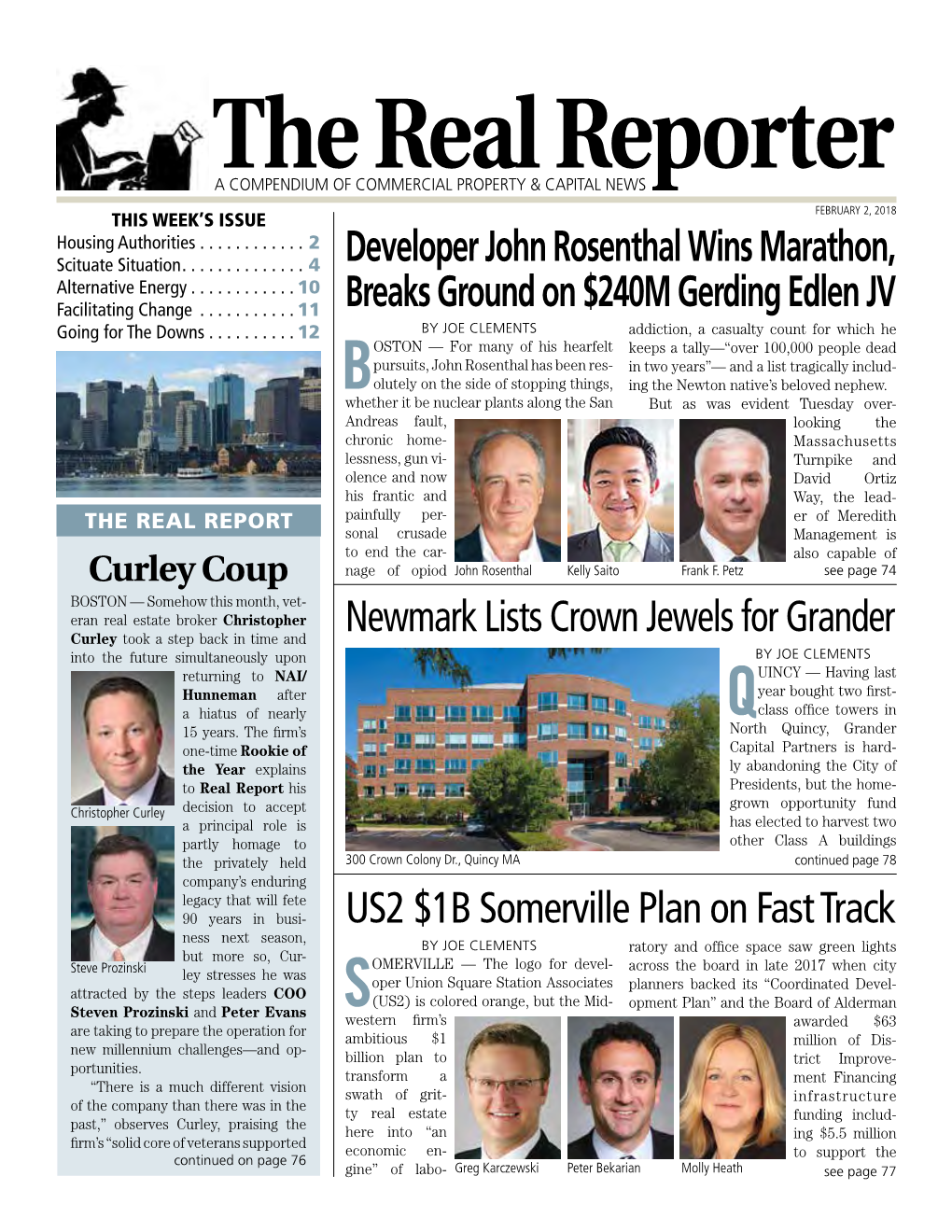 The Real Reporter a COMPENDIUM of COMMERCIAL PROPERTY & CAPITAL NEWS FEBRUARY 2, 2018 THIS WEEK’S ISSUE Housing Authorities