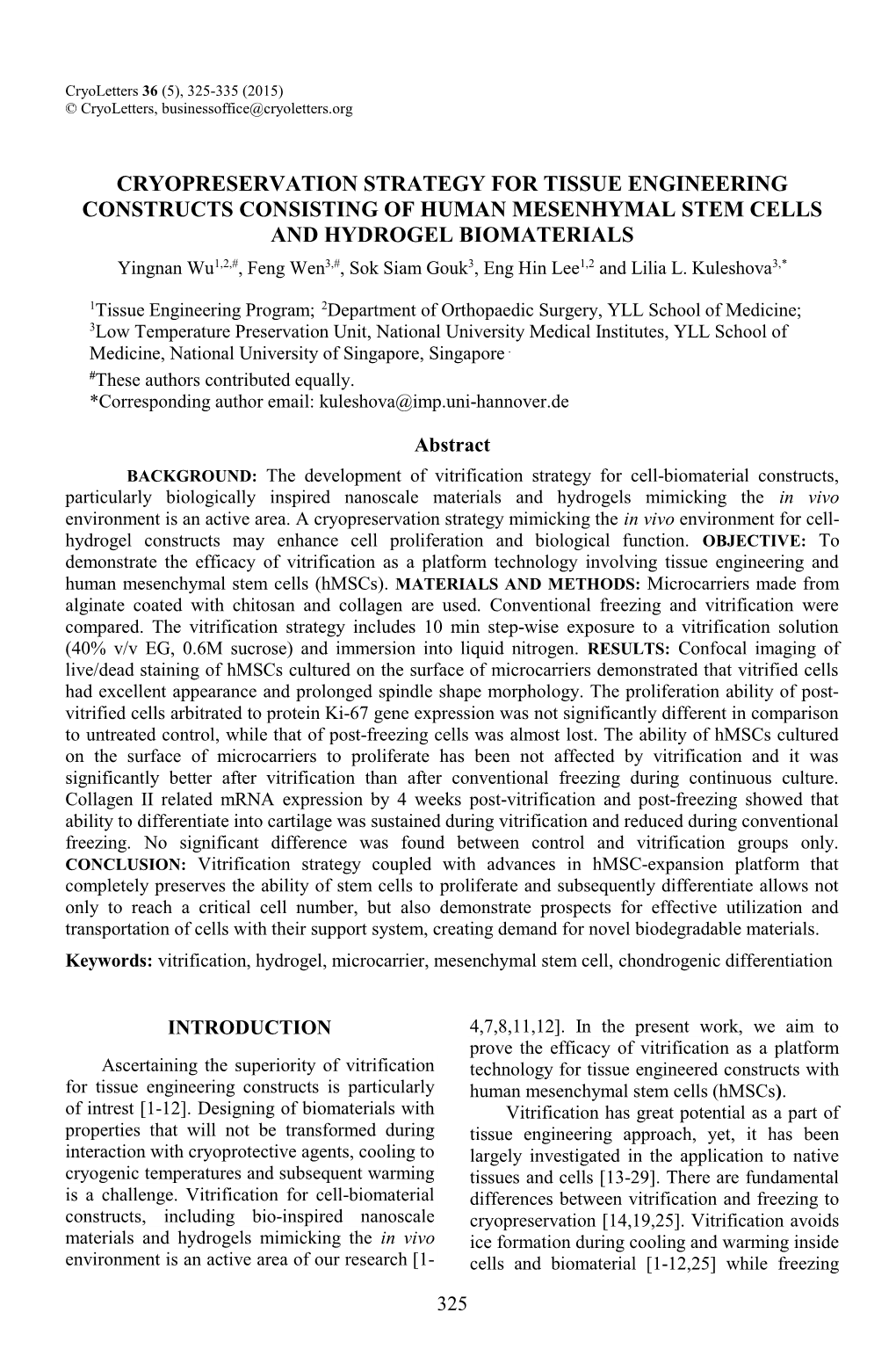 Cryopreservation Strategy for Tissue Engineering Constructs Consisting