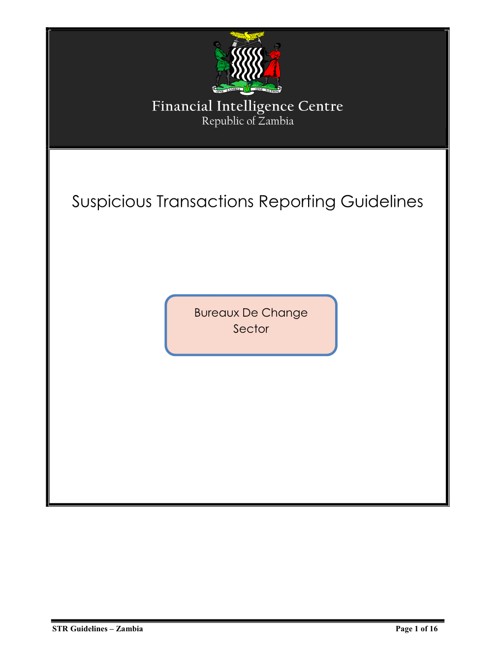 Suspicious Transactions Reporting Guidelines