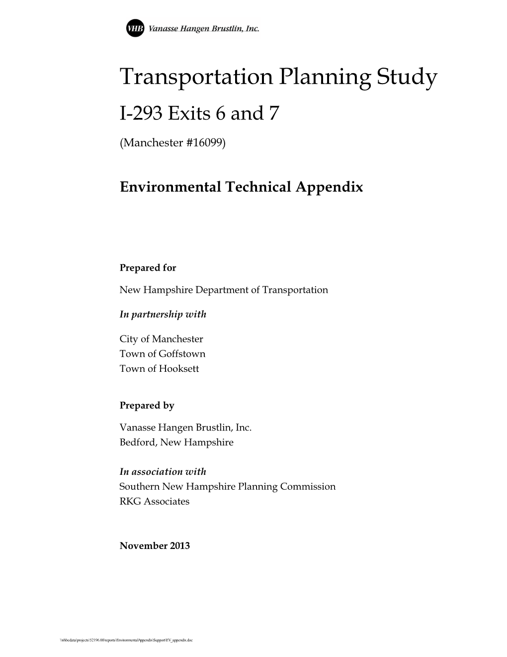 Transportation Planning Study I-293 Exits 6 and 7