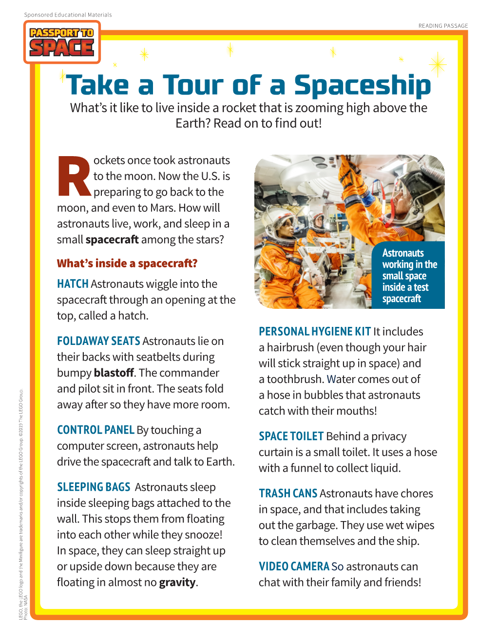 Take a Tour of a Spaceship What’S It Like to Live Inside a Rocket That Is Zooming High Above the Earth? Read on to Find Out!