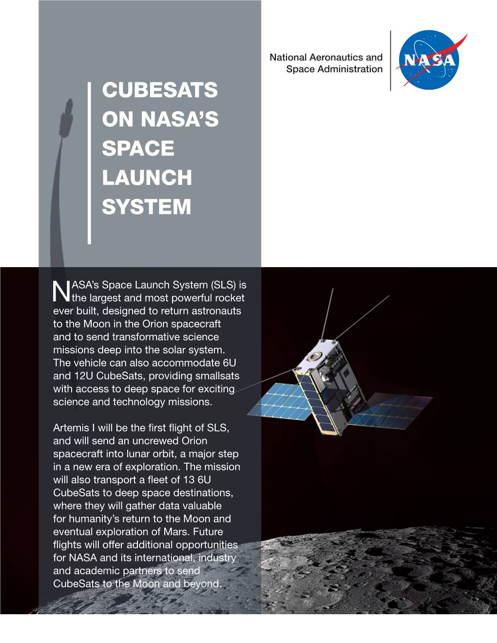 Cubesats on Nasa's Space Launch System