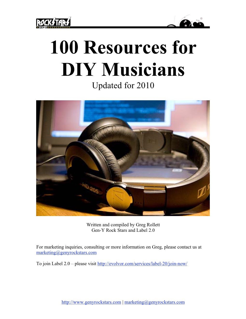 100 Resources for DIY Musicians Updated for 2010