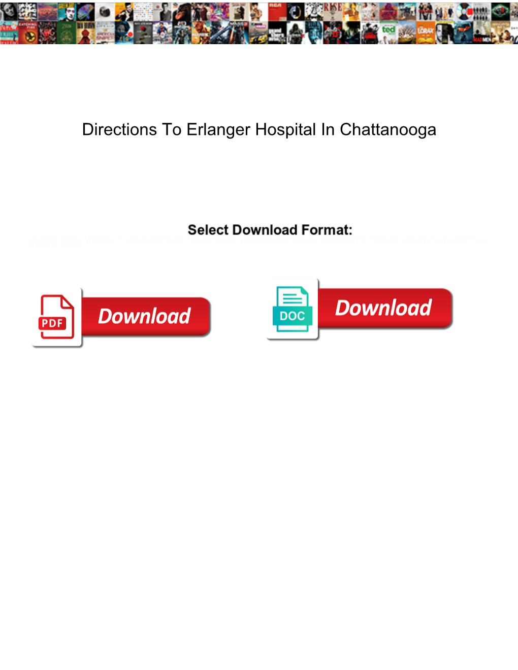 Directions to Erlanger Hospital in Chattanooga