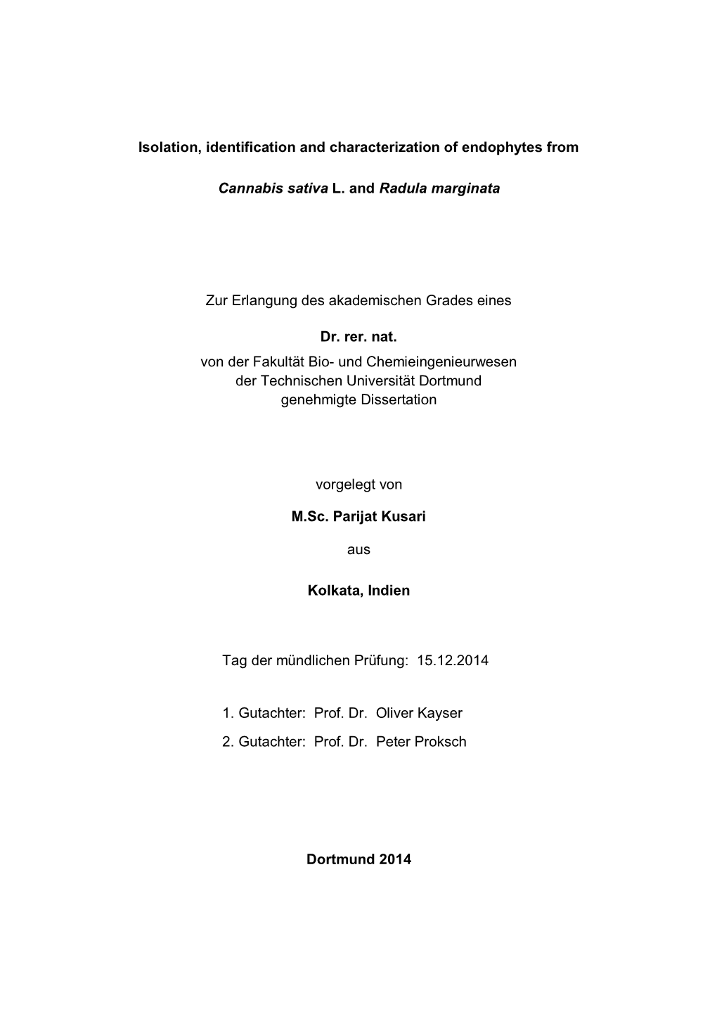 Isolation, Identification and Characterization of Endophytes From