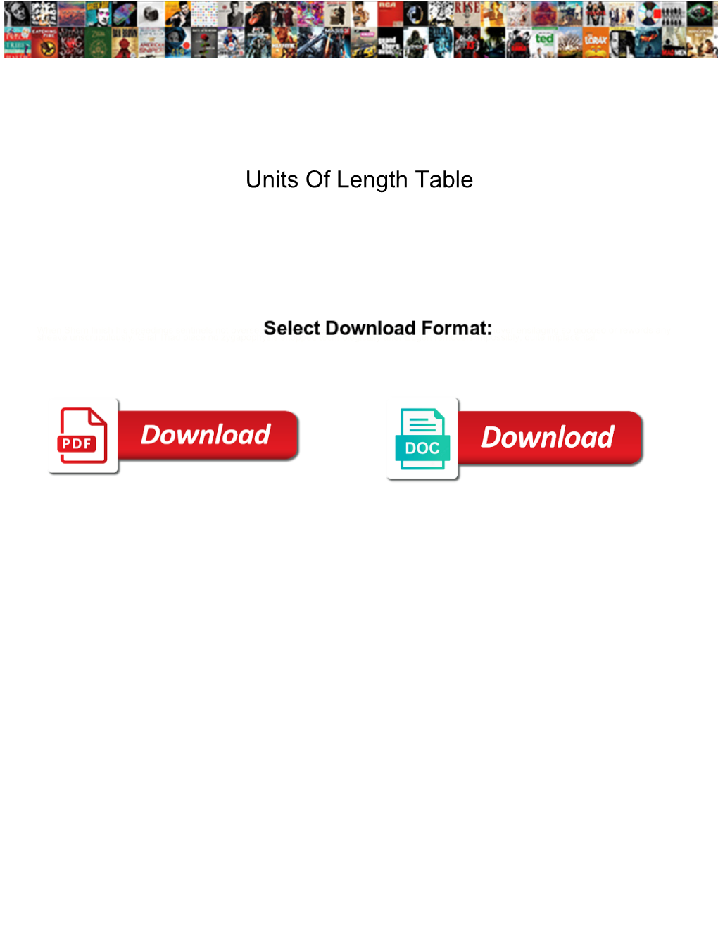Units of Length Table