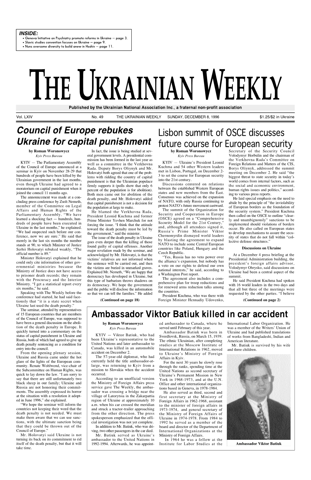The Ukrainian Weekly 1996, No.49