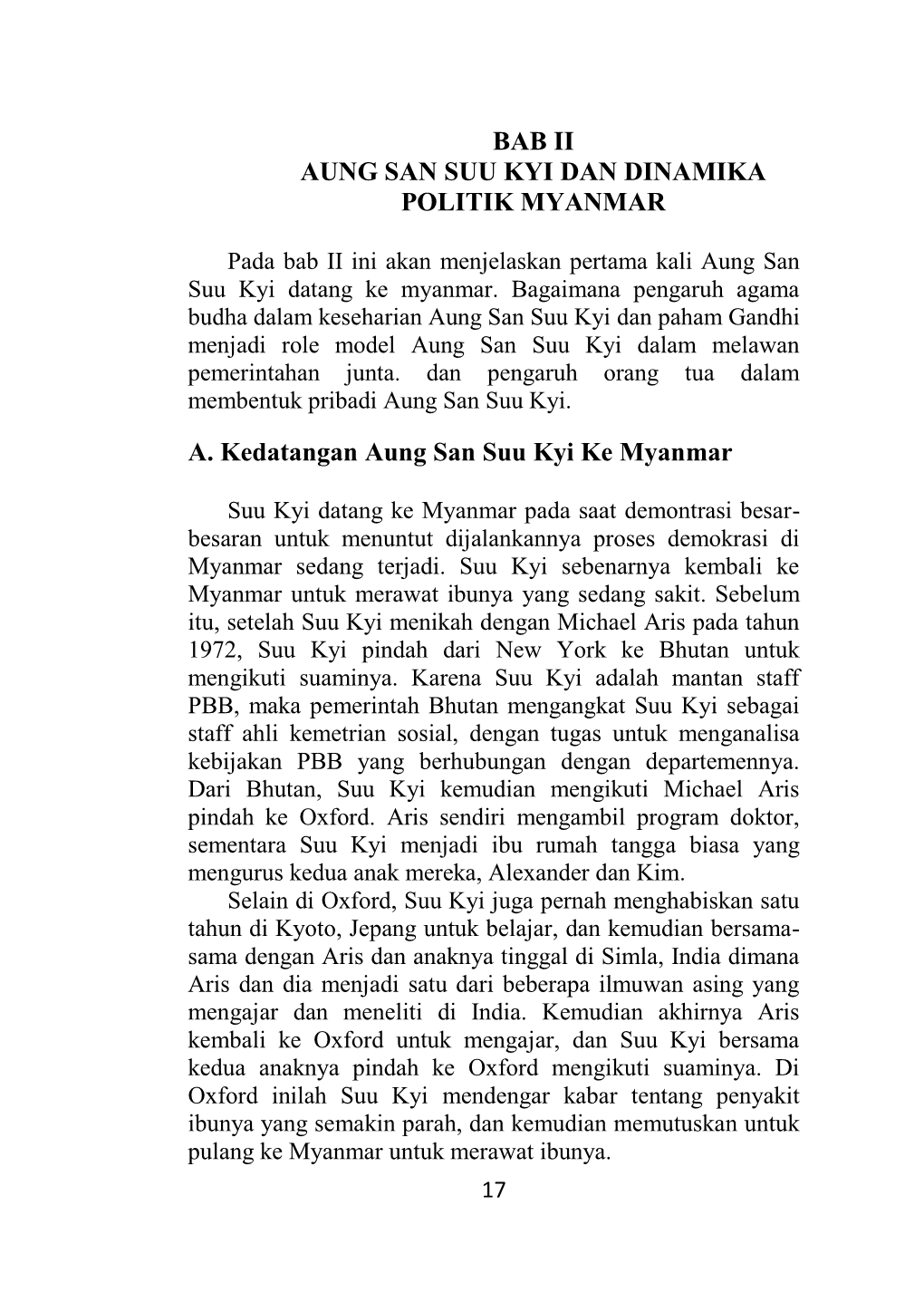 Bab Ii Aung San Suu Kyi Dan Dinamika Politik Myanmar A