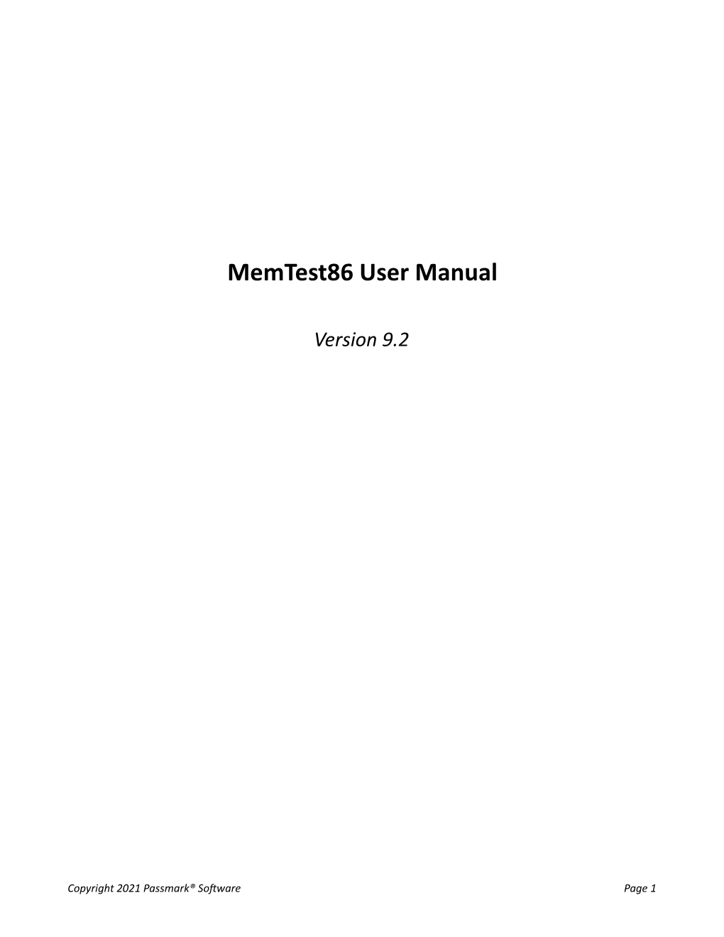 Memtest86 User Manual
