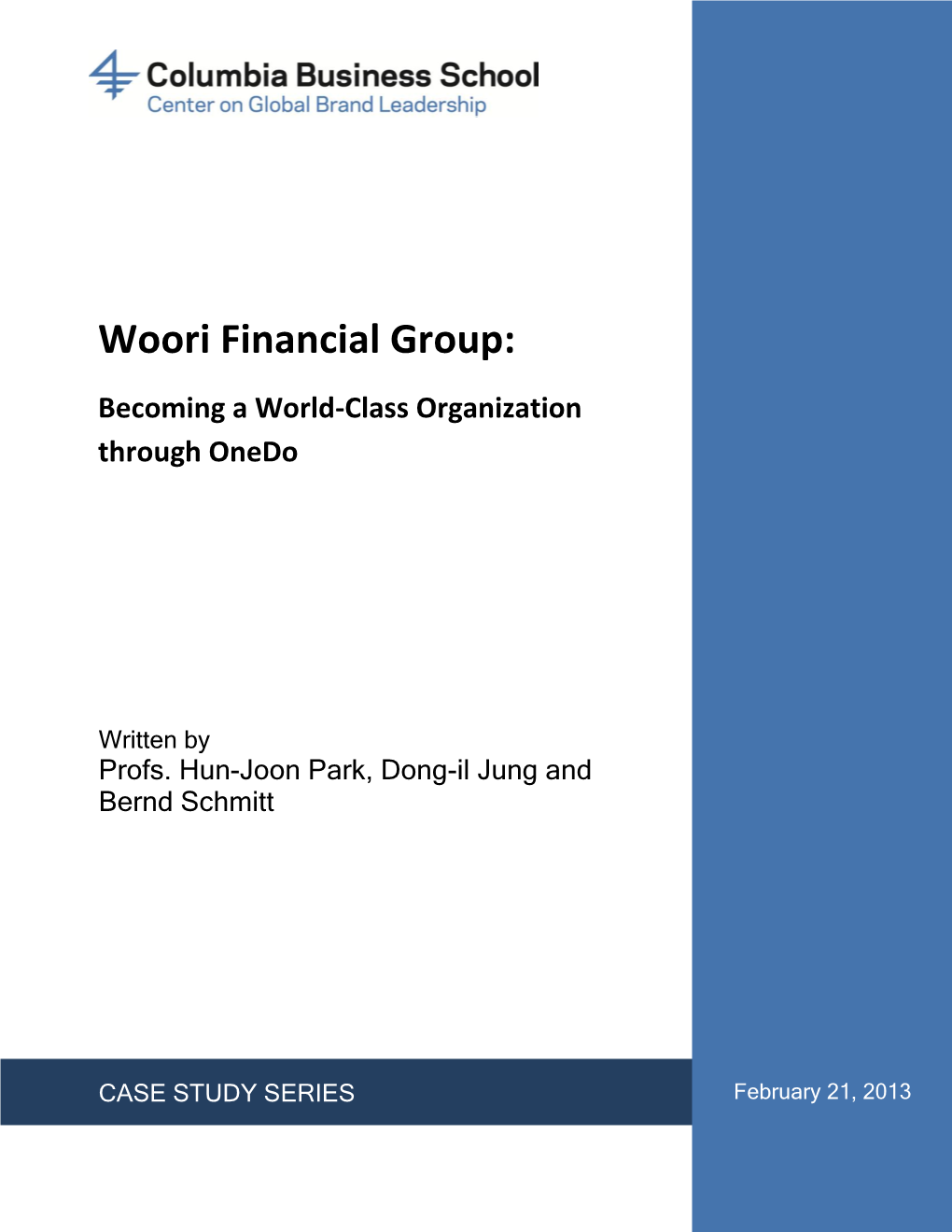 Woori Financial Group: Becoming a World-Class Organization Through Onedo