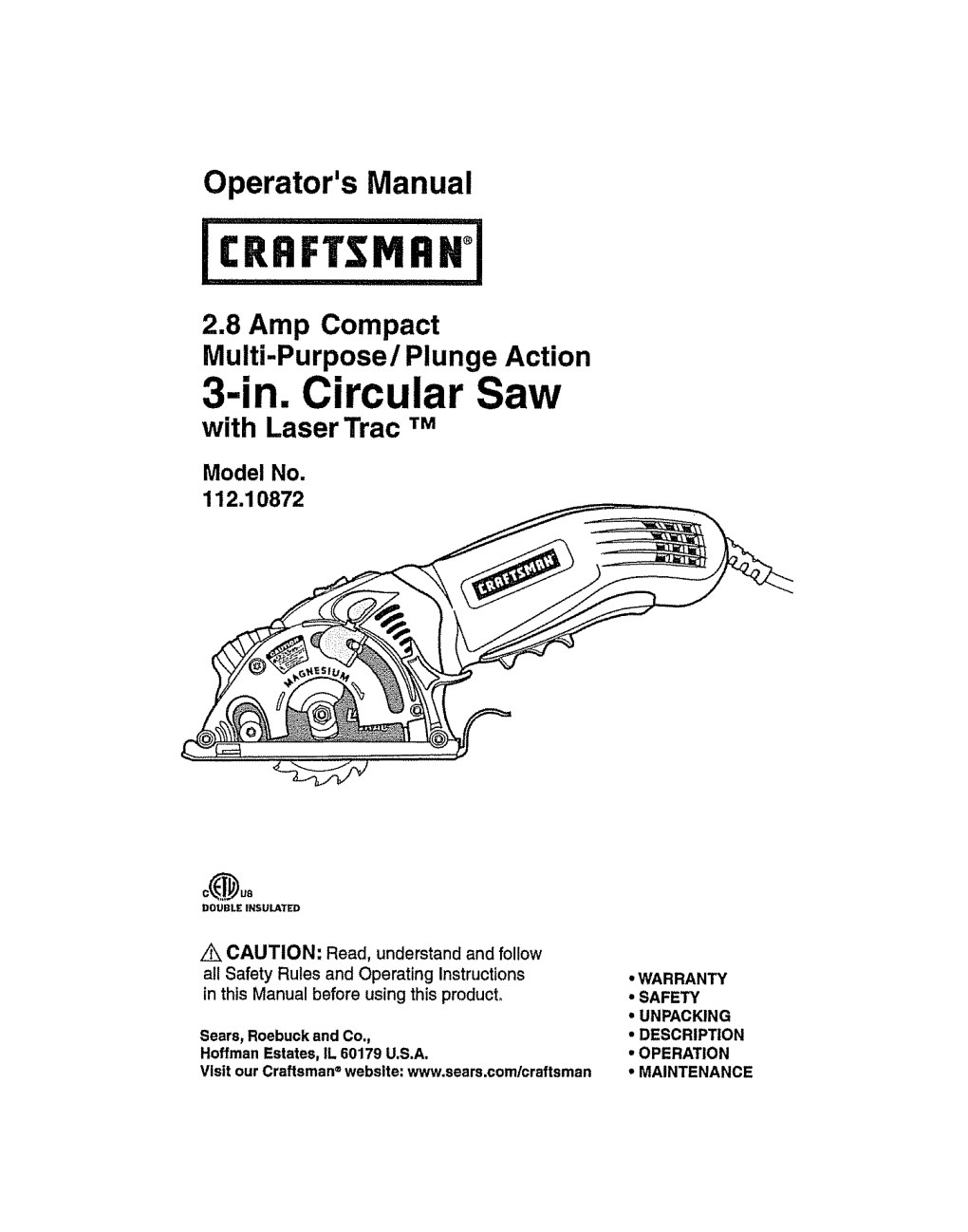 3-In. Circular Saw with Laser Trac TM