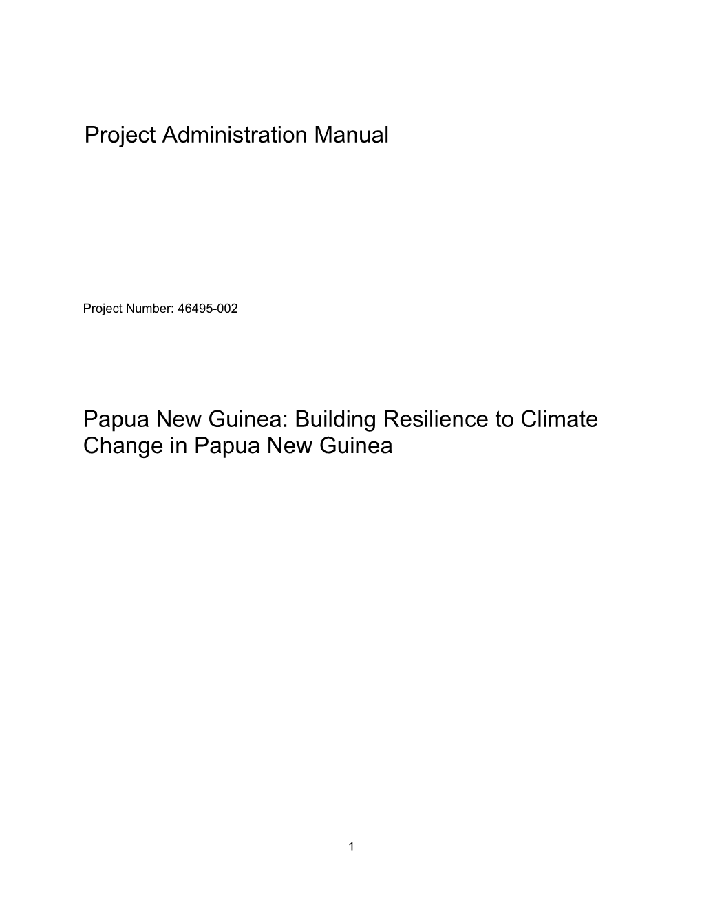 46495-002: Building Resilience to Climate Change in Papua New