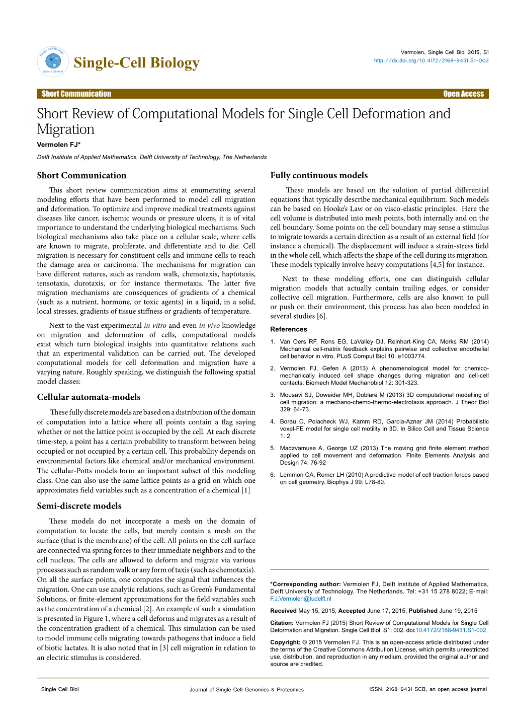 Short Review of Computational Models For