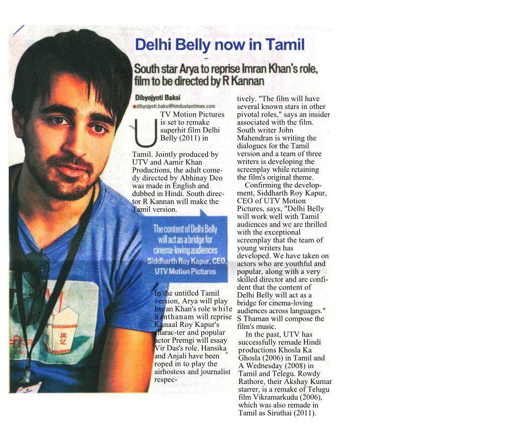 Delhi Belly Now in Tamil