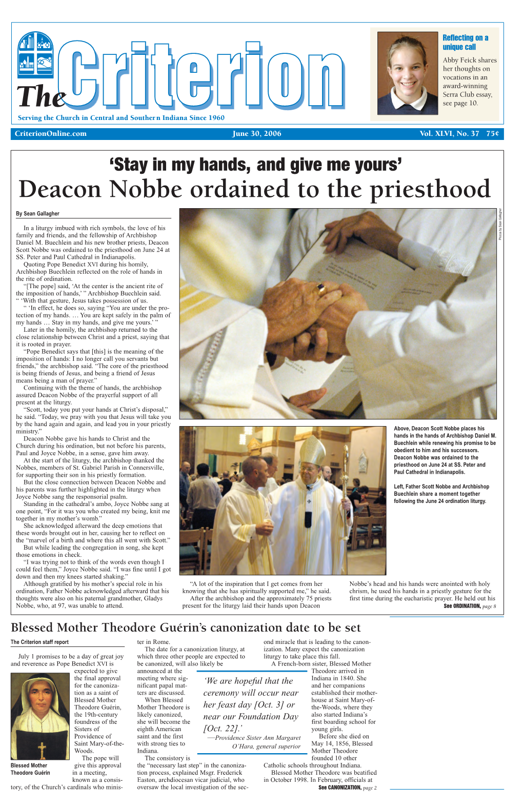 Deacon Nobbe Ordained to the Priesthood