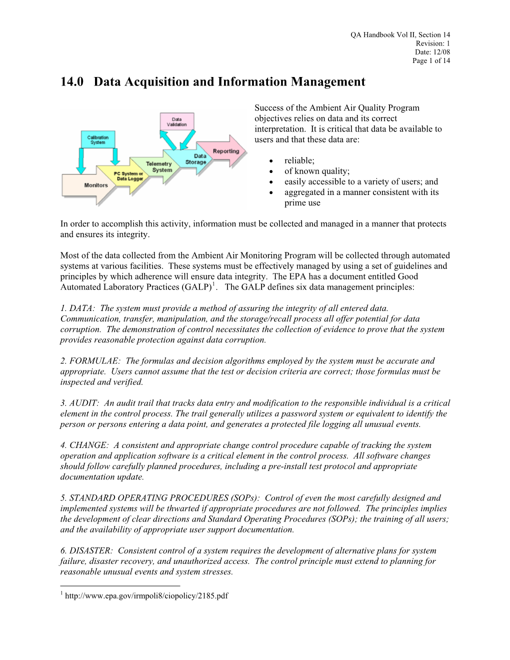 14.0 Data Acquisition and Information Management