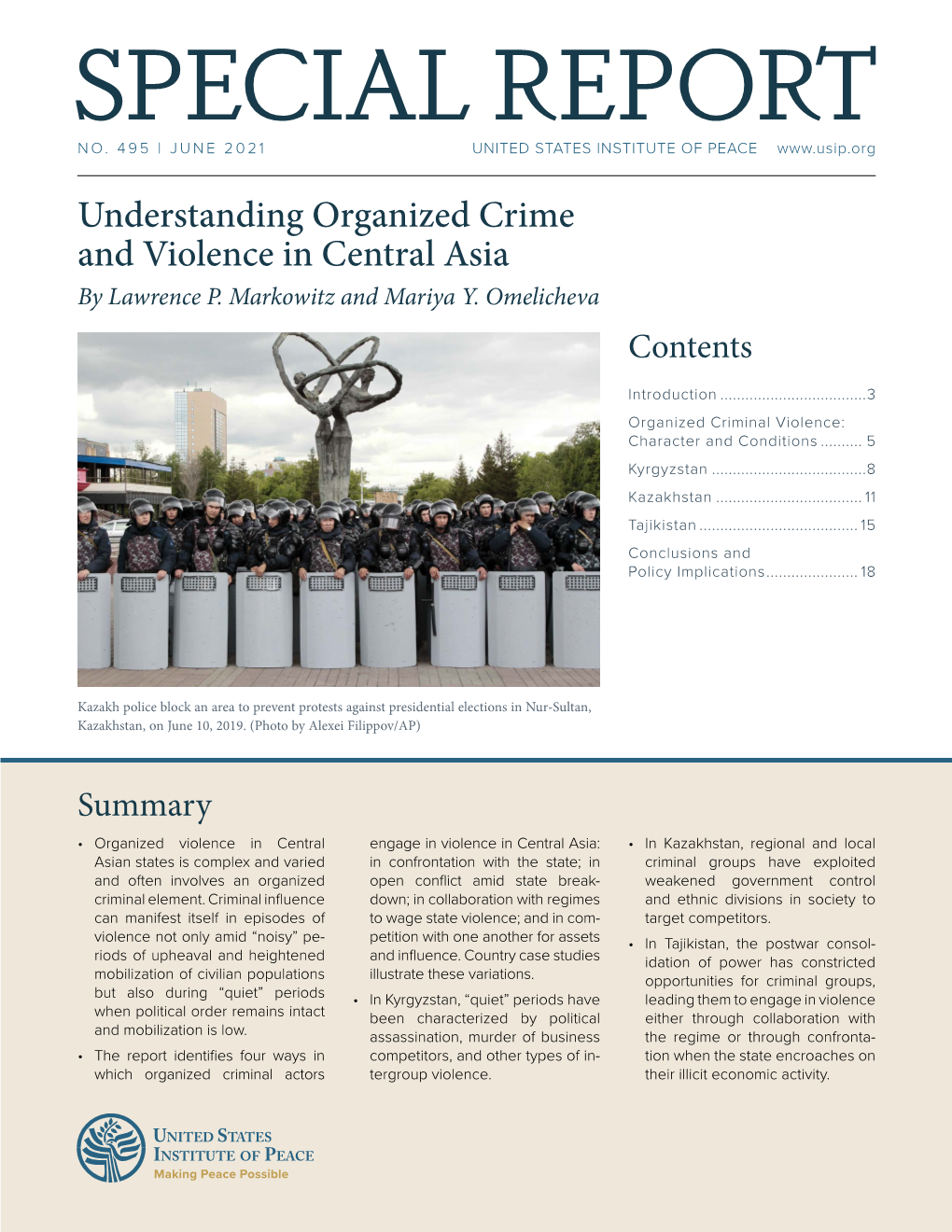 Understanding Organized Crime and Violence in Central Asia Special