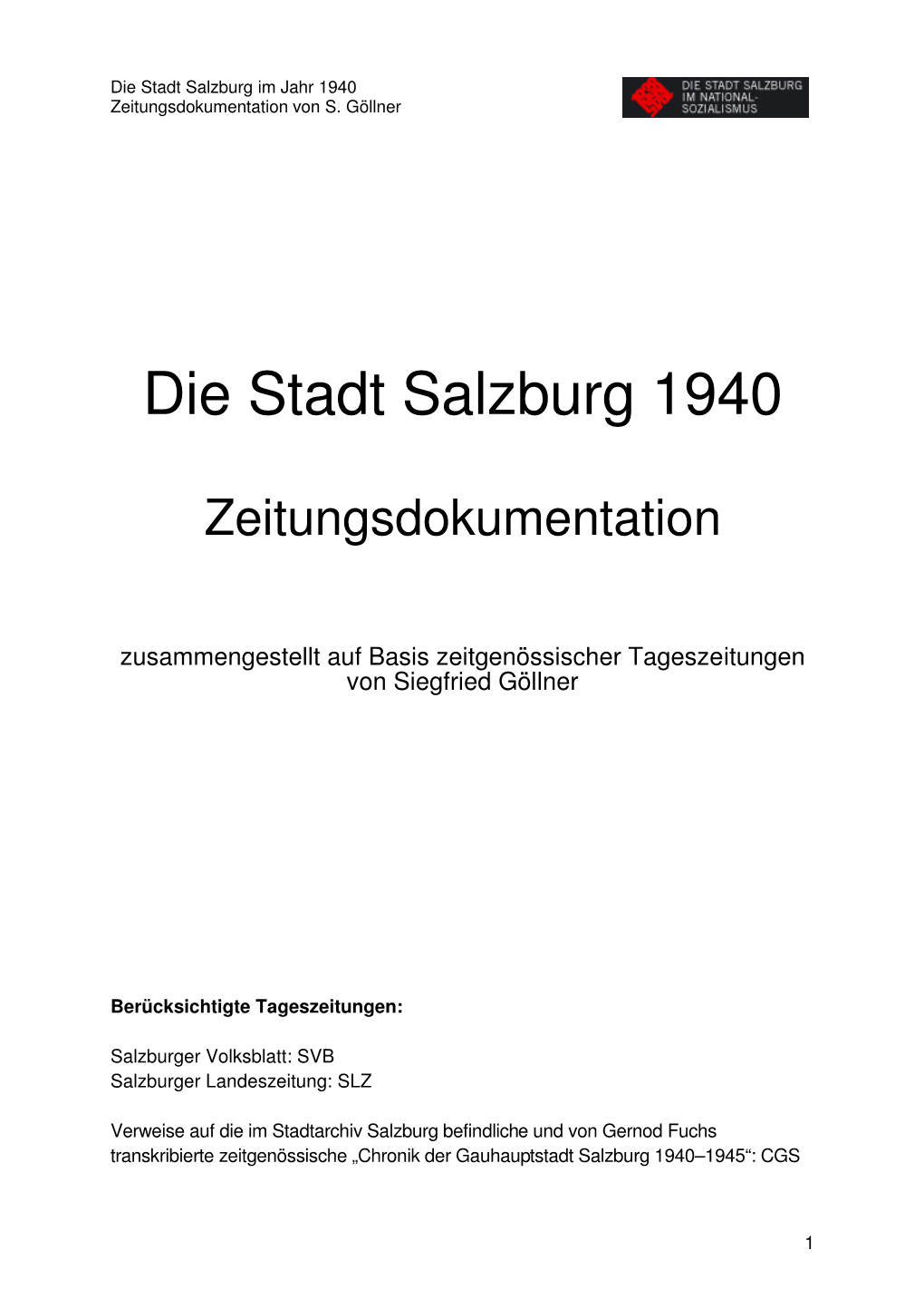 Zeitungsdokumentation 1940