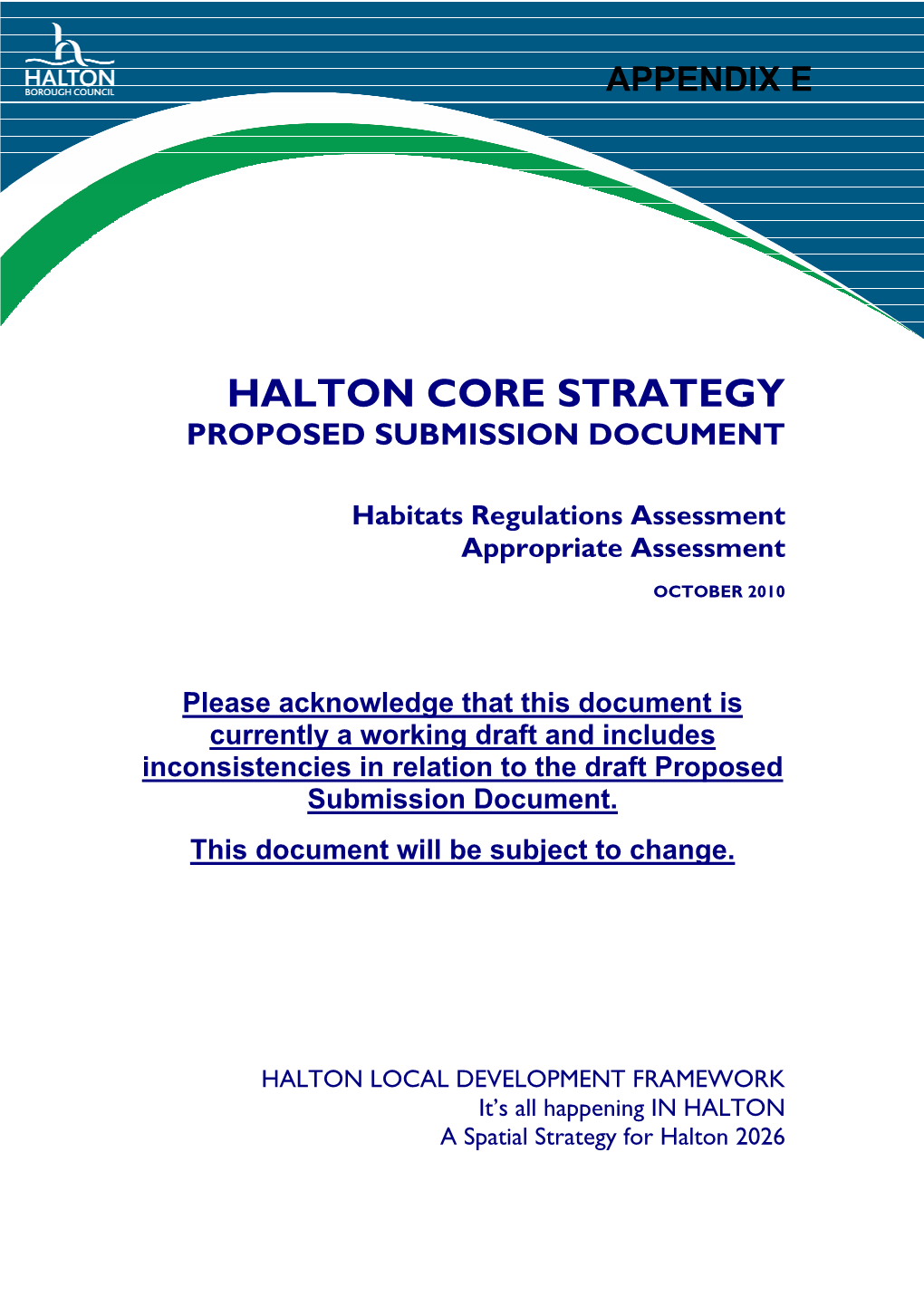 Halton Core Strategy Proposed Submission Document