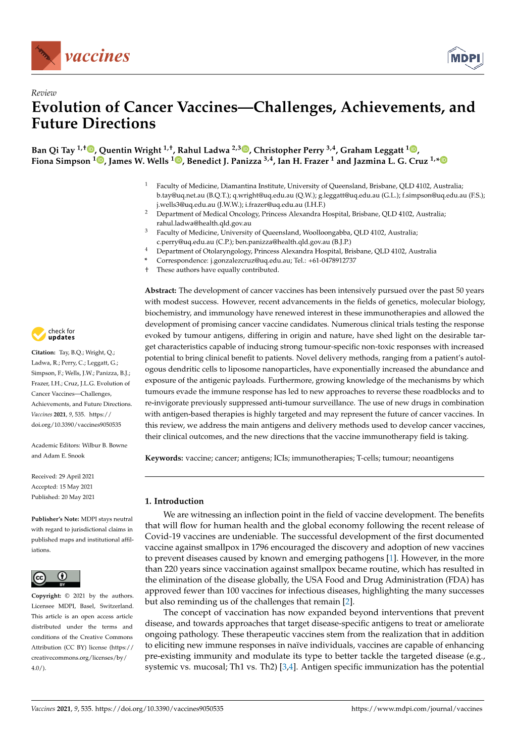 Evolution of Cancer Vaccines—Challenges, Achievements, and Future Directions