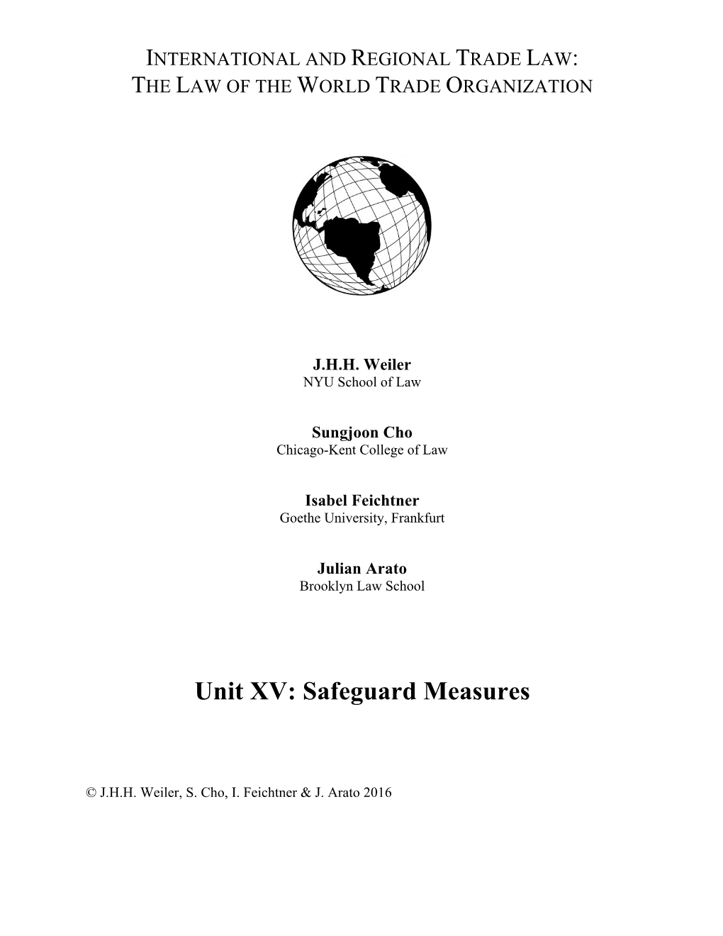 Unit XV: Safeguard Measures