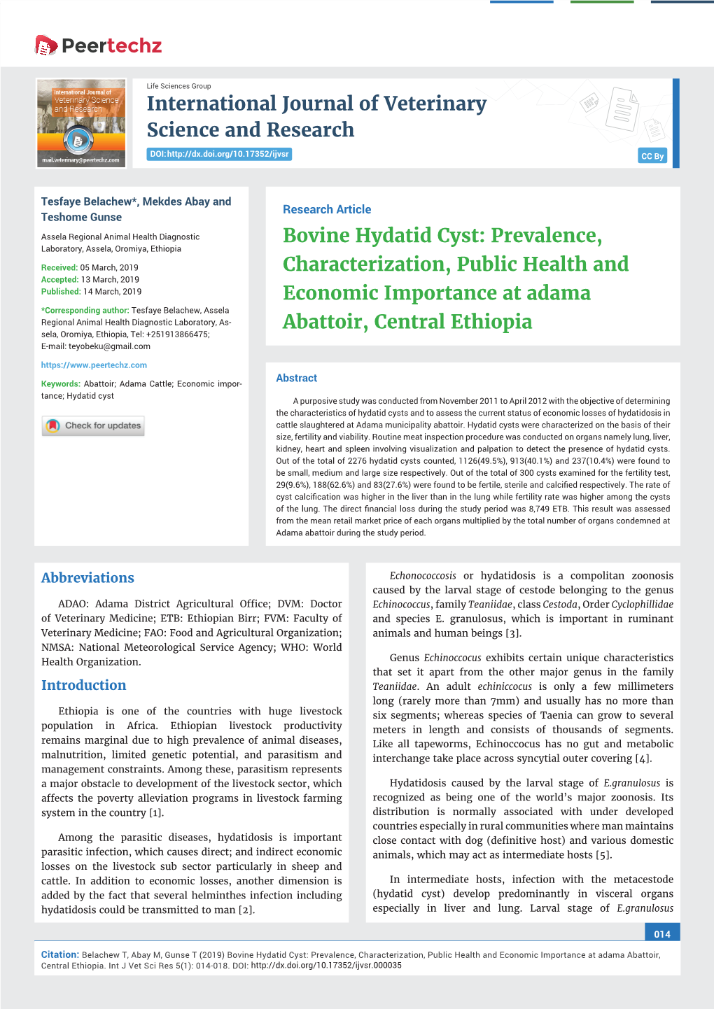 Bovine Hydatid Cyst