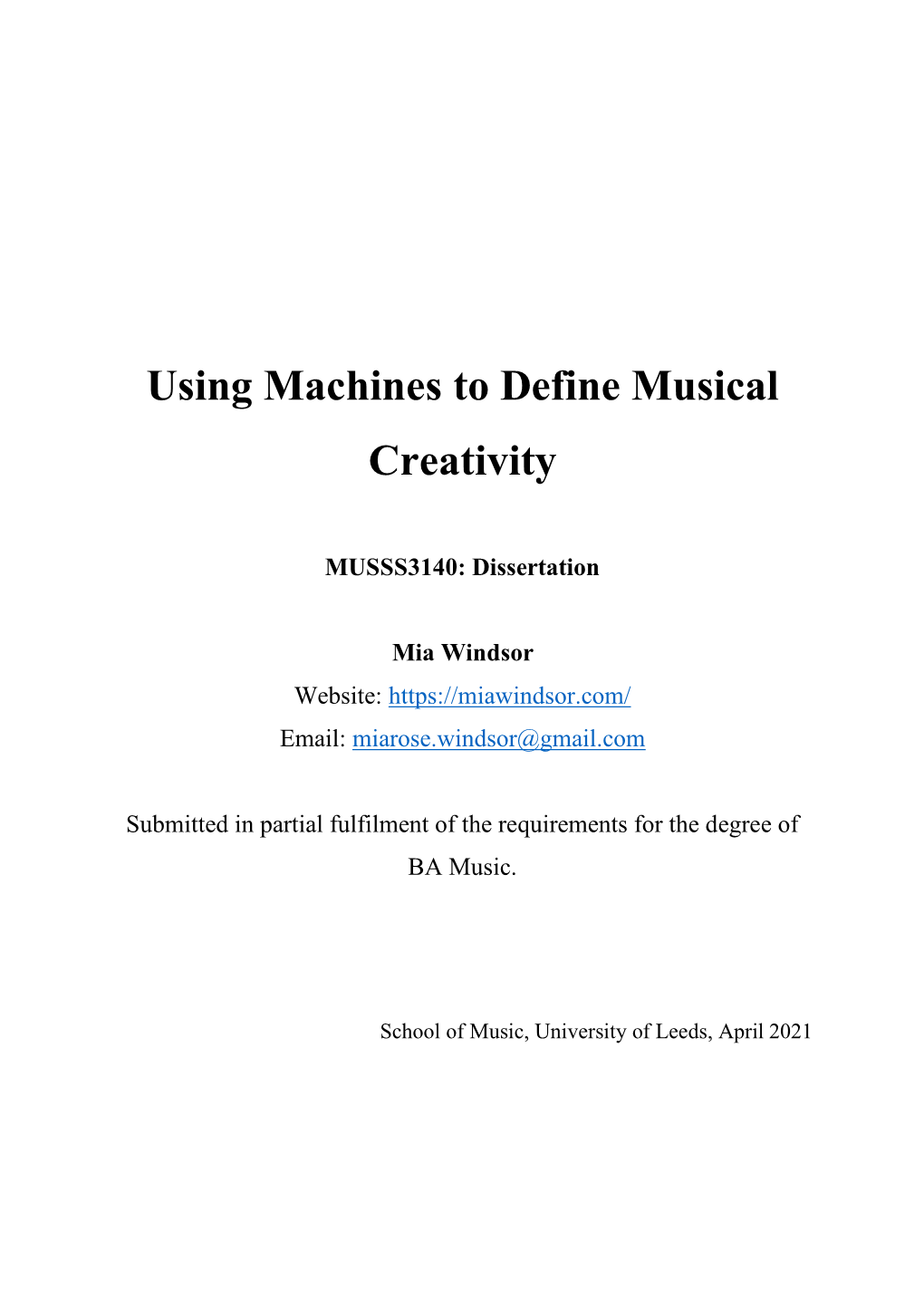 Using Machines to Define Musical Creativity