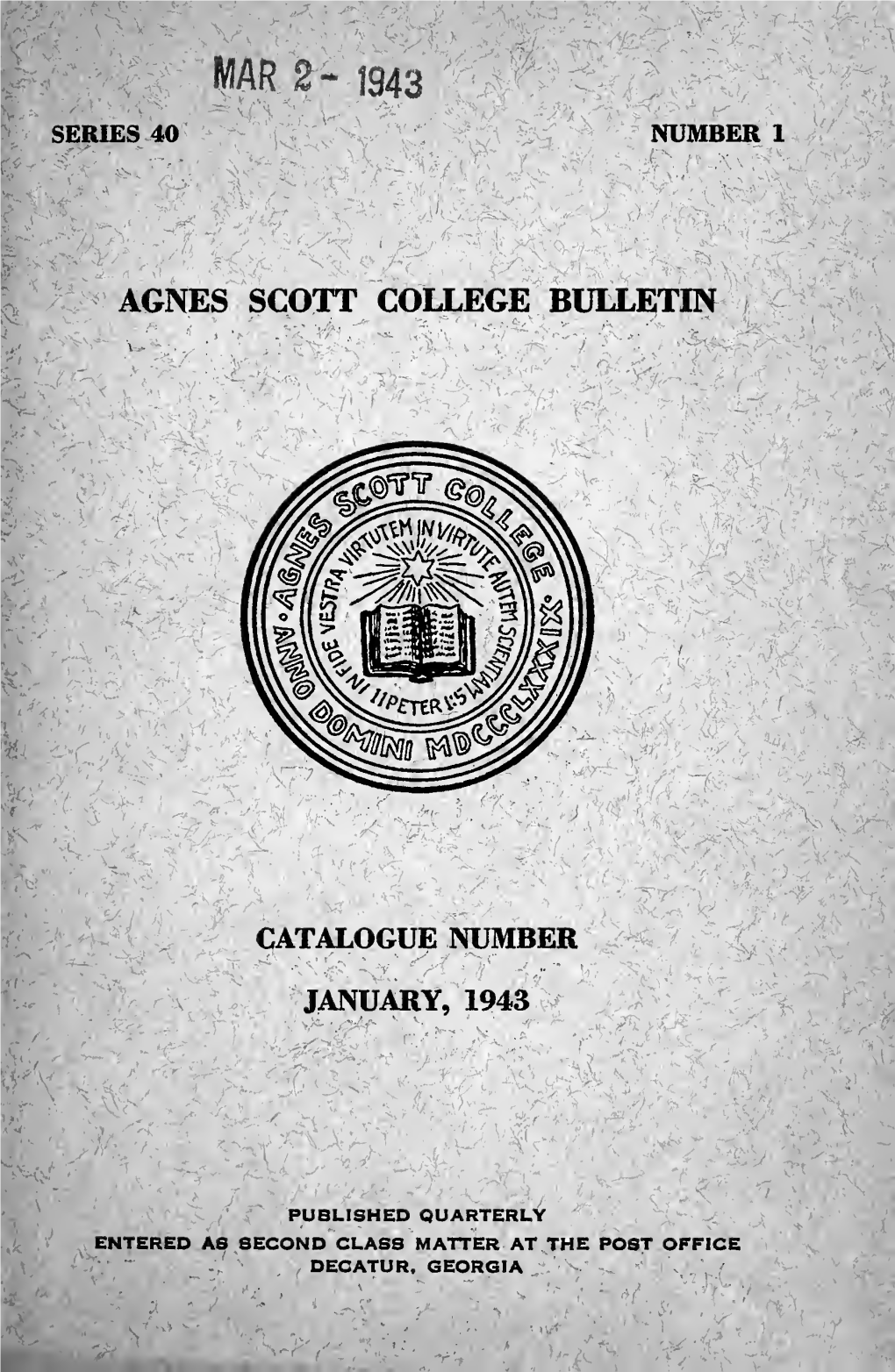 Agnes Scott College Bulletin