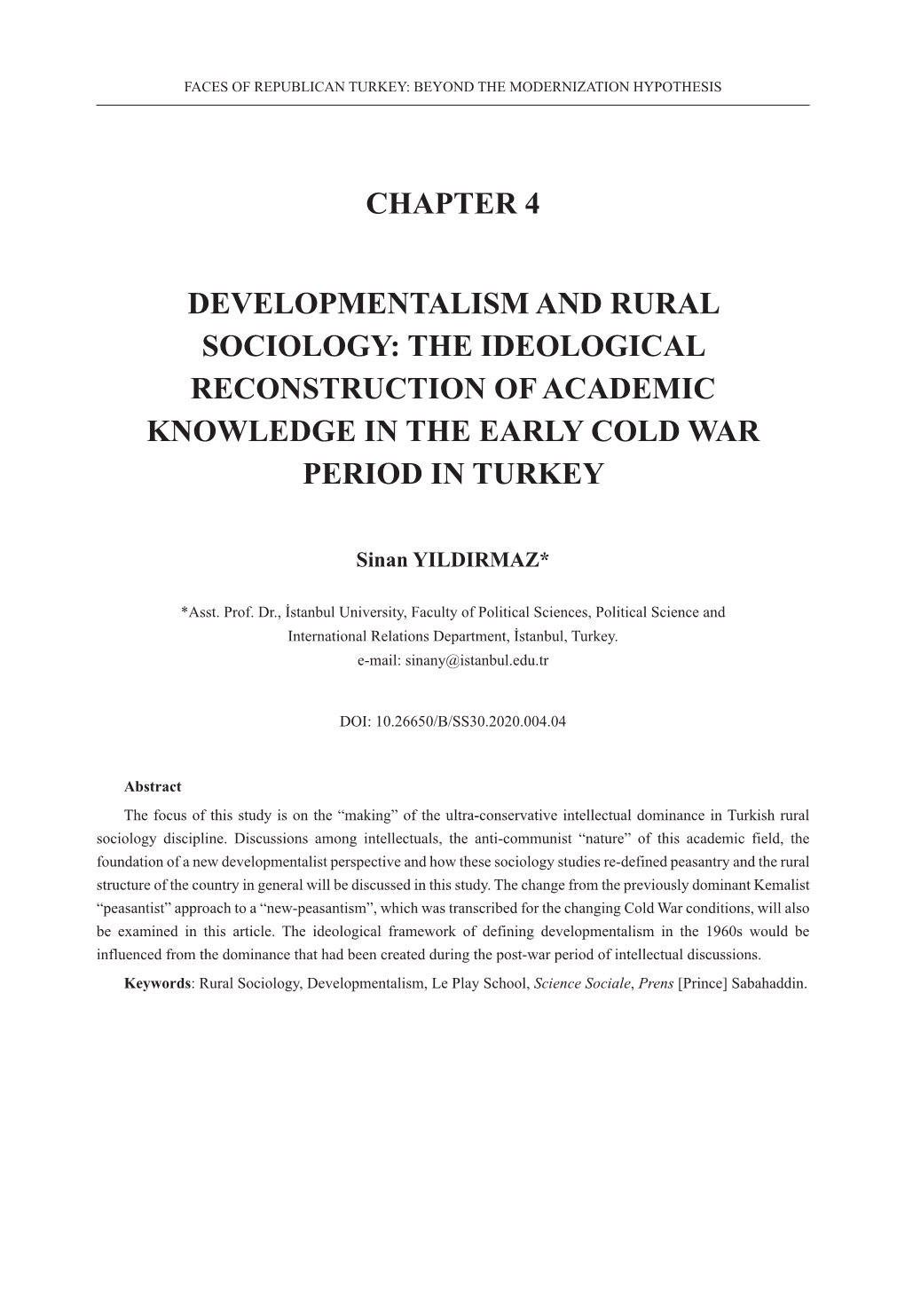 Chapter 4 Developmentalism and Rural Sociology: The