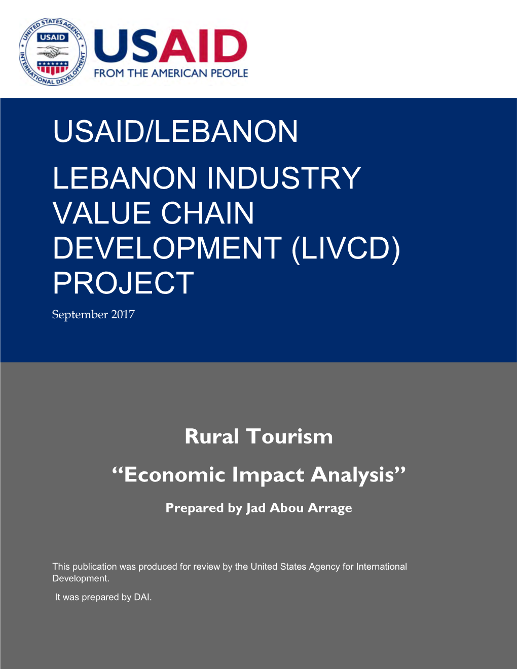 Usaid/Lebanon Lebanon Industry Value Chain