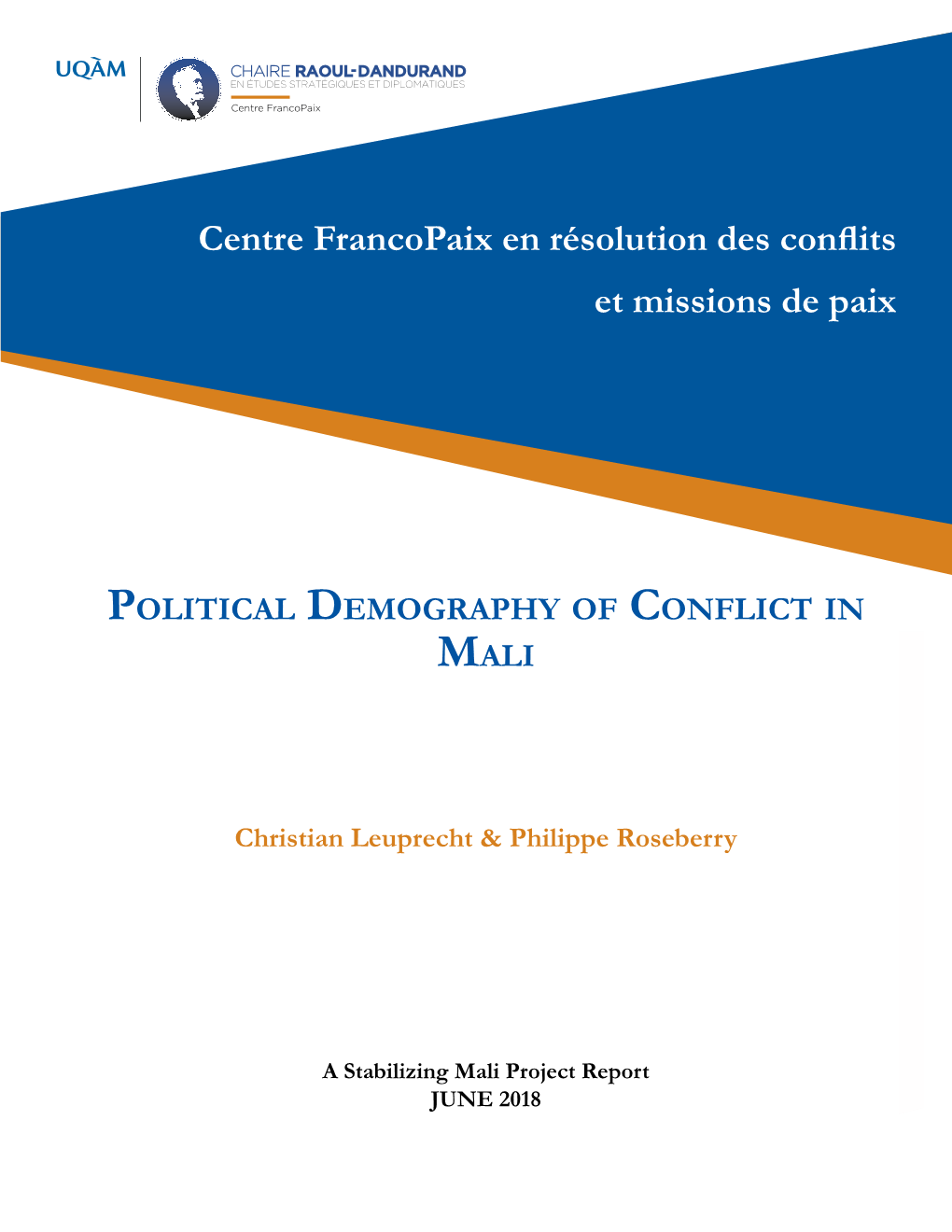 Political Demography of Conflict in Mali