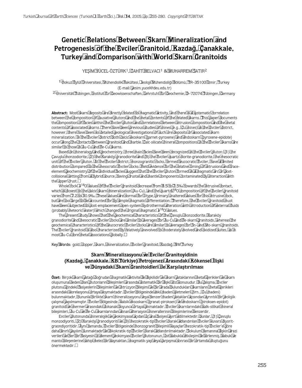 Genetic Relations Between Skarn Mineralization And