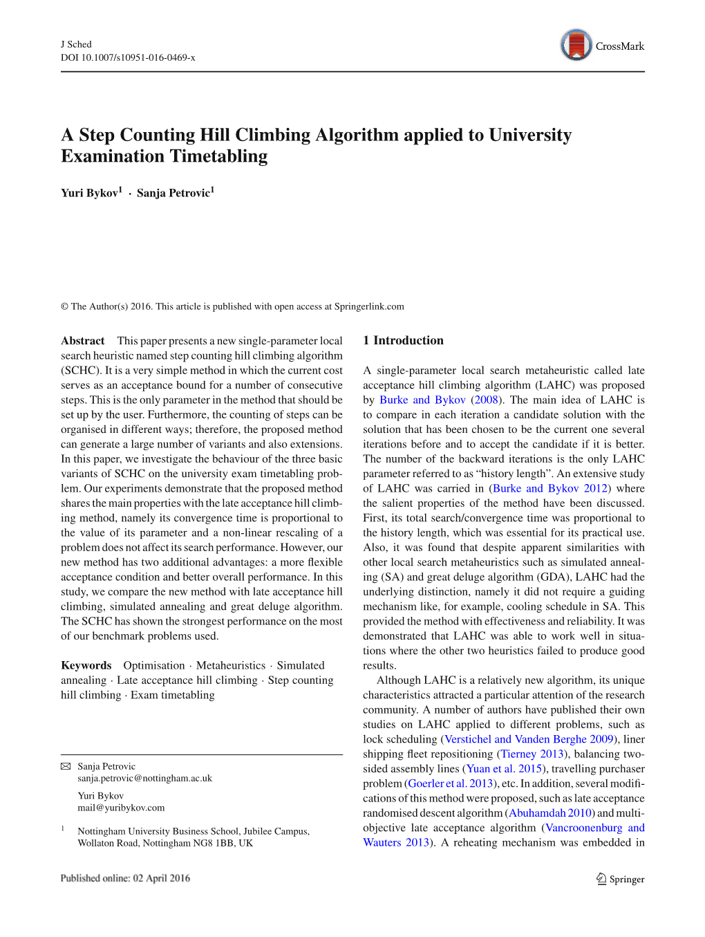 A Step Counting Hill Climbing Algorithm Applied to University Examination Timetabling