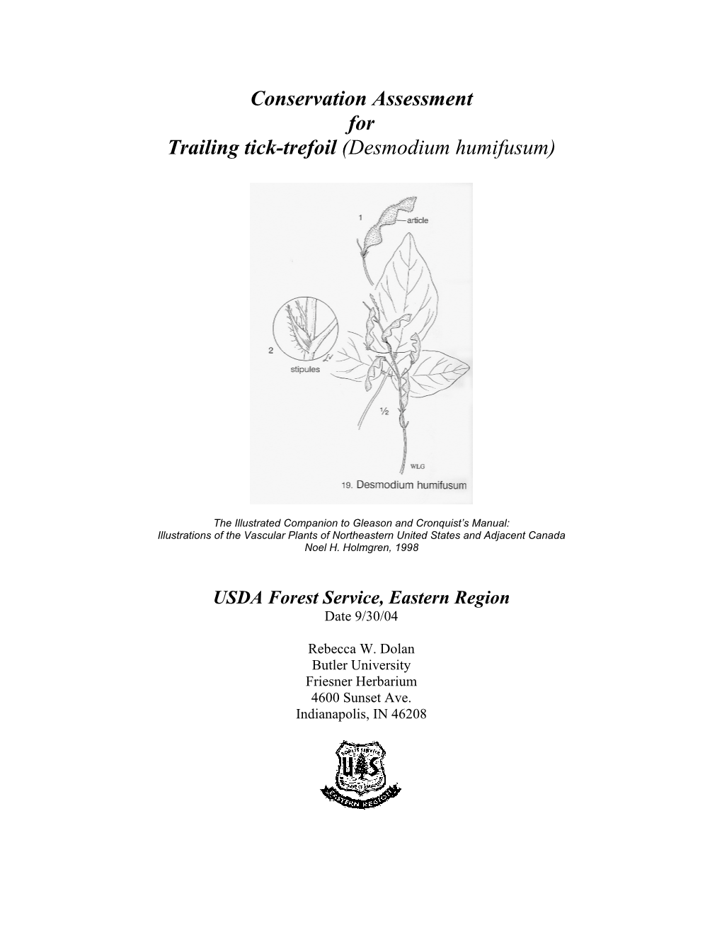 Conservation Assessment for Trailing Tick-Trefoil (Desmodium Humifusum)