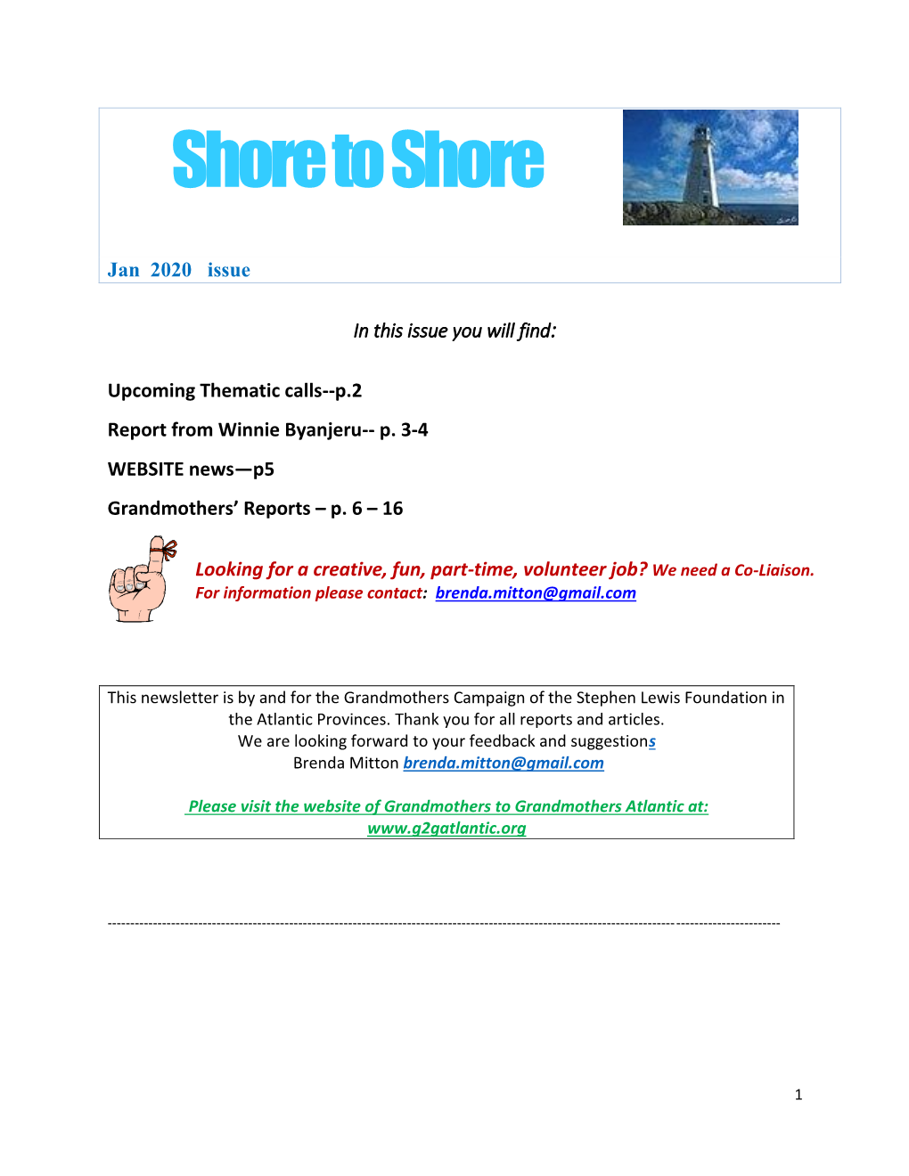 Shore to Shore January 2020