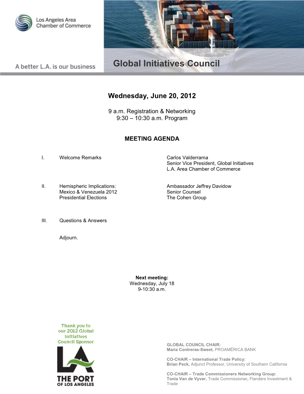 Global Initiatives Council
