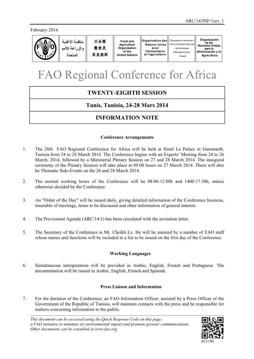 FAO Regional Conference for Africa