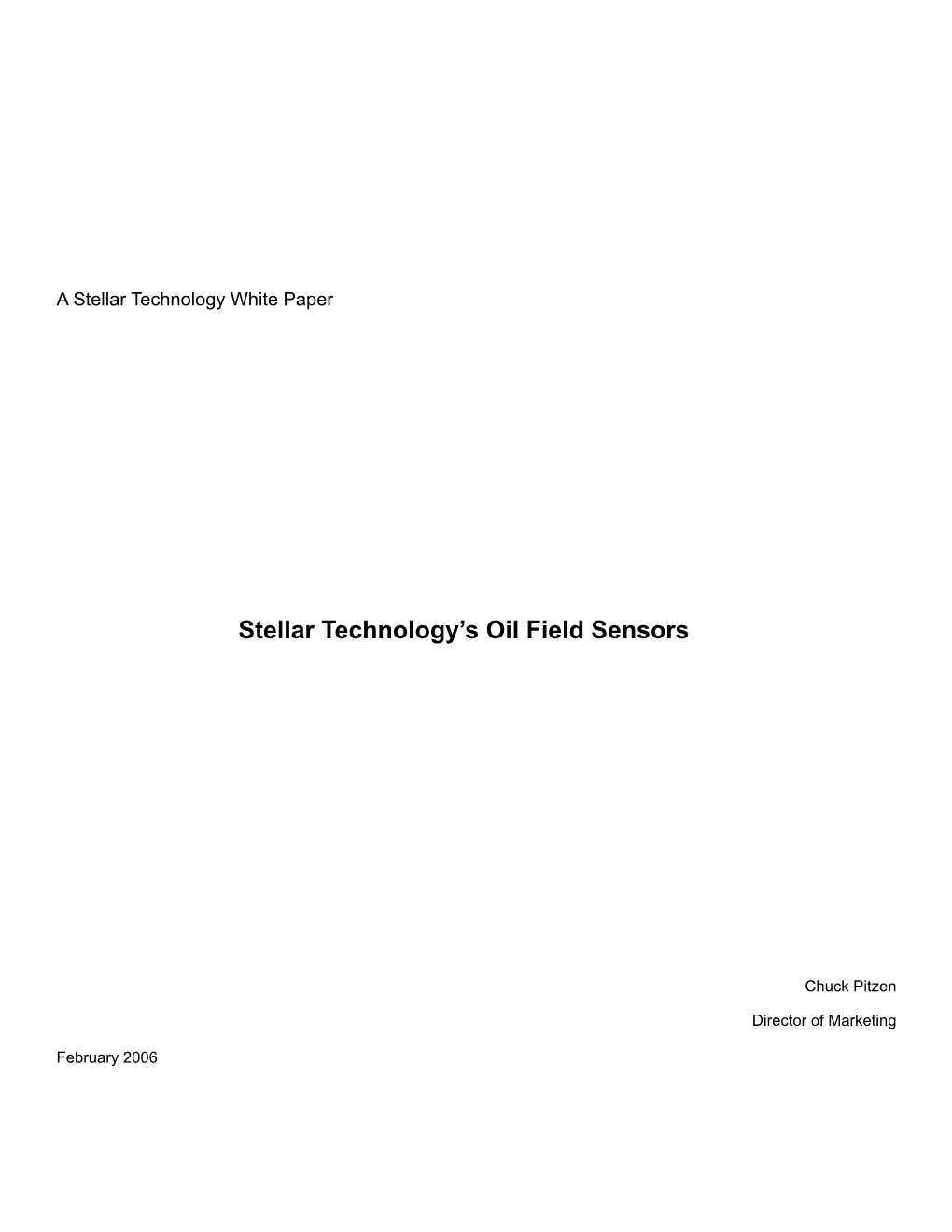 Oil Field Sensors From