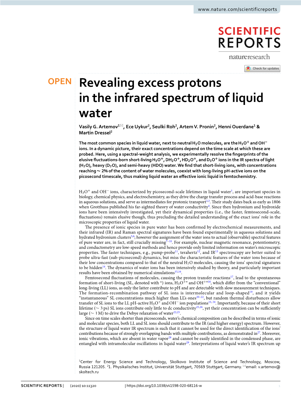 Revealing Excess Protons in the Infrared Spectrum of Liquid Water Vasily G