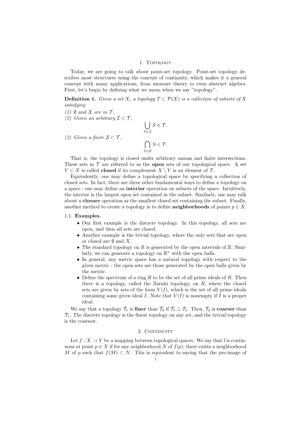 Point-Set Topology