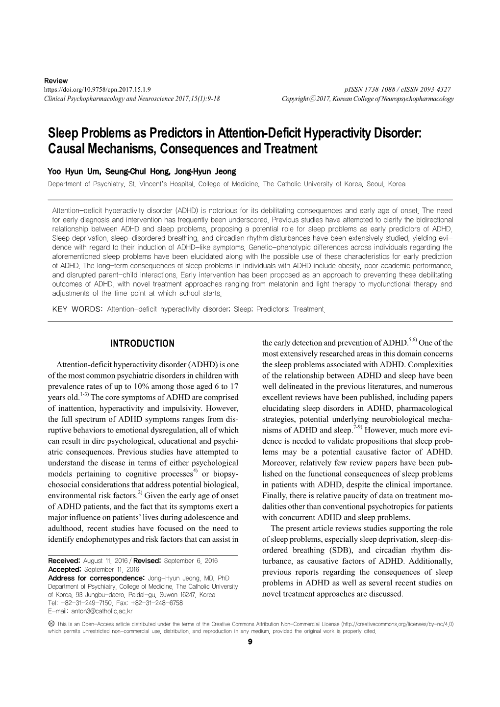 Sleep Problems As Predictors in Attention-Deficit Hyperactivity Disorder: Causal Mechanisms, Consequences and Treatment