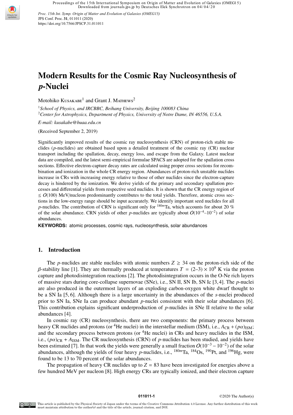 Modern Results for the Cosmic Ray Nucleosynthesis of P-Nuclei