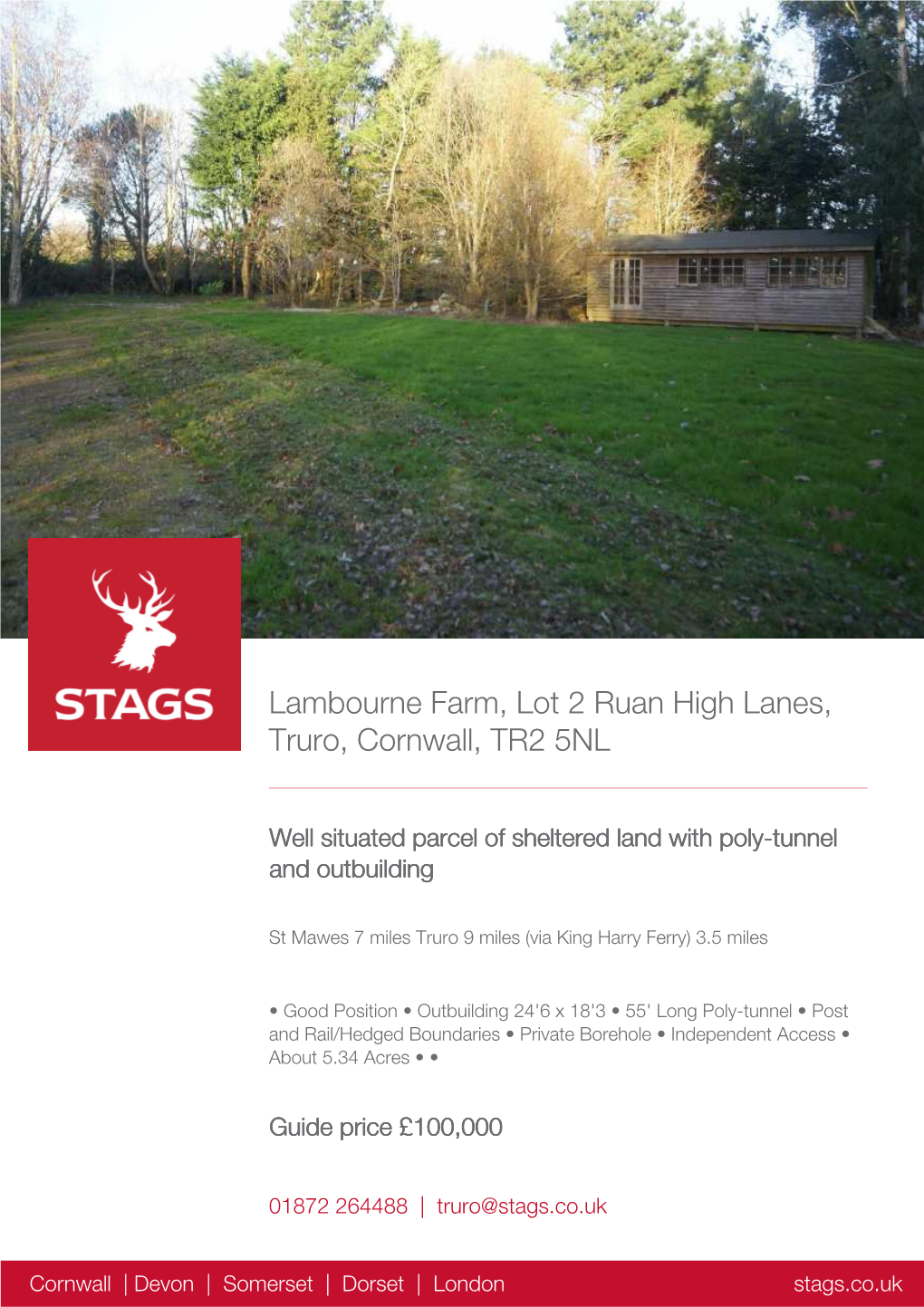 Lambourne Farm, Lot 2 Ruan High Lanes, Truro, Cornwall, TR2 5NL