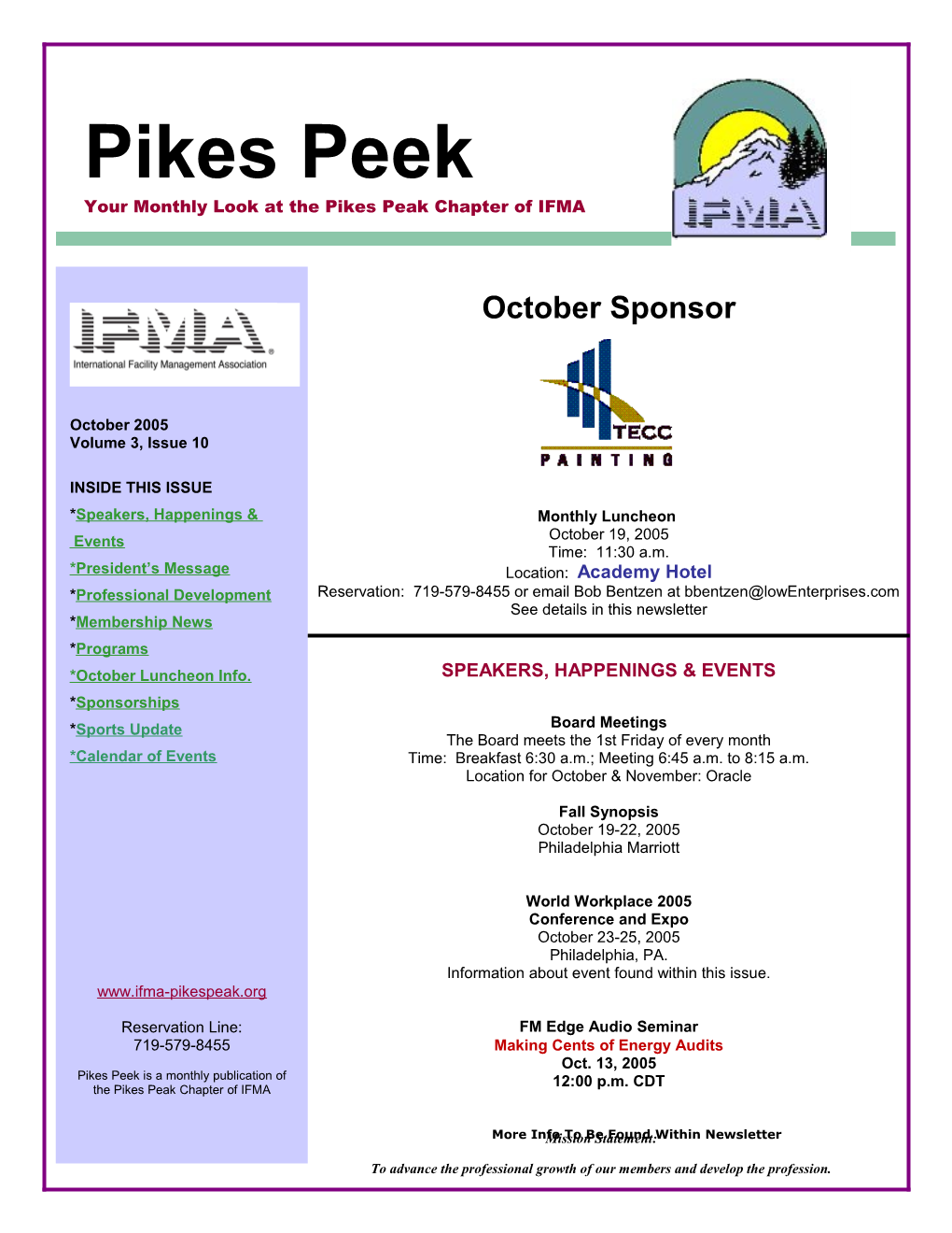 The Pikes Peak Chapter of IFMA